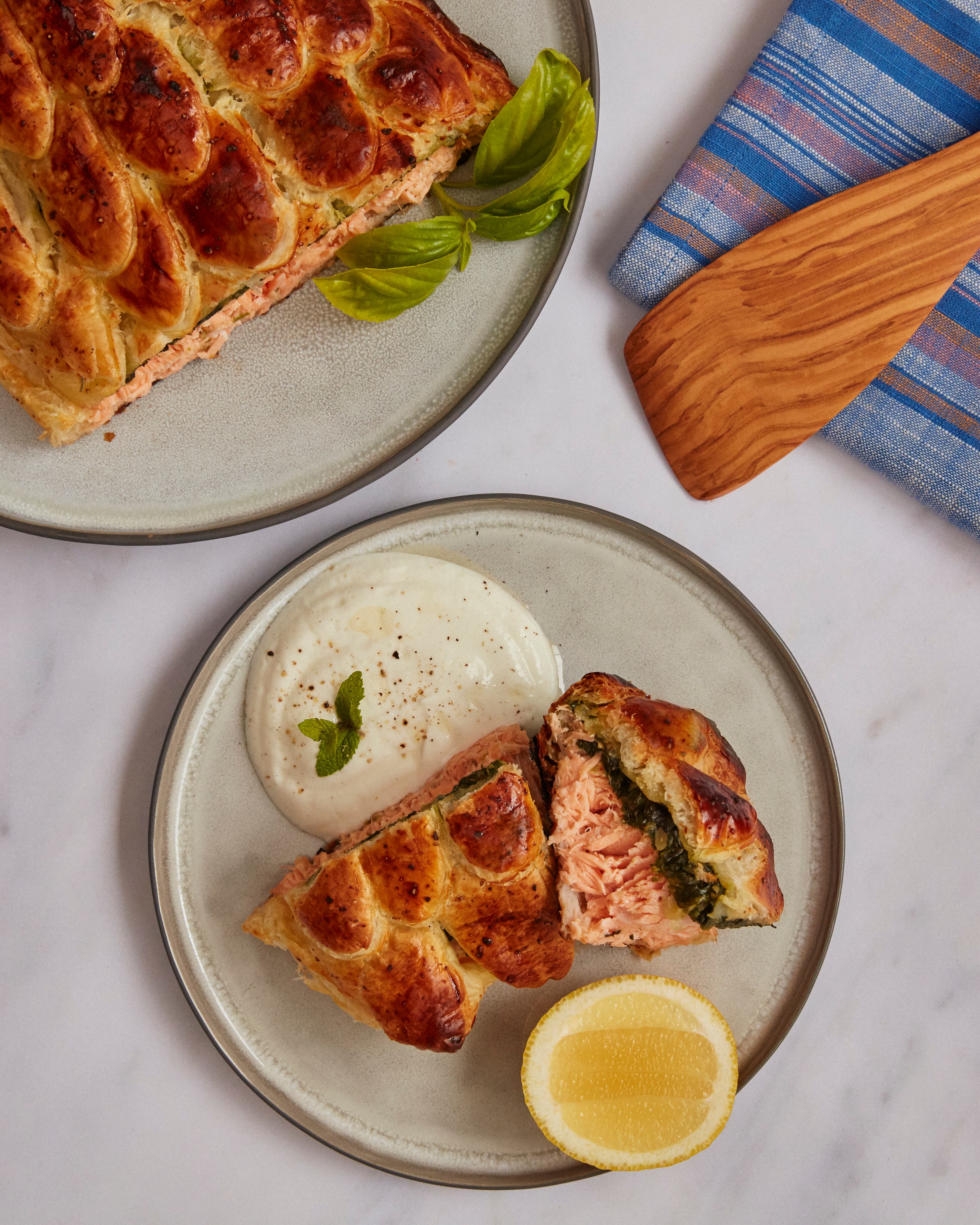 Salmón en costra de hojaldre